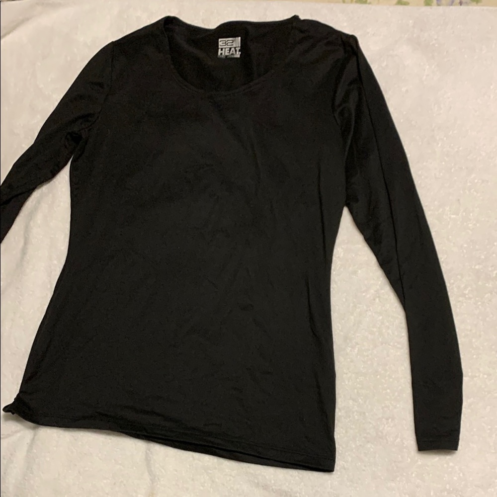 32 Degrees Fitted Black Long Sleeve Tee